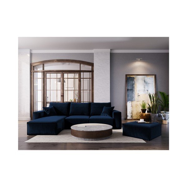 Tmavě modrá rohová pohovka Cosmopolitan Design Florida, levý roh-image-4