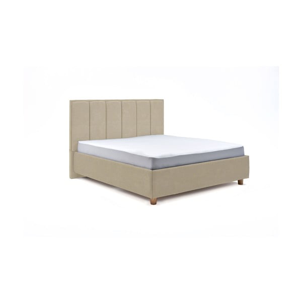 Бежово двойно легло с решетка и място за съхранение Wega, 180 x 200 cm - ProSpánek
