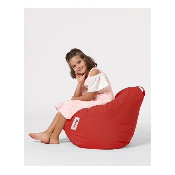 Червен детски чувал за сядане Premium - Floriane Garden-image-1