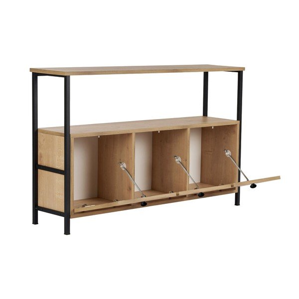 Конзолна маса с дъбов декор  в светло естествен цвят 29,5x120 cm Solace – Kalune Design-image-3