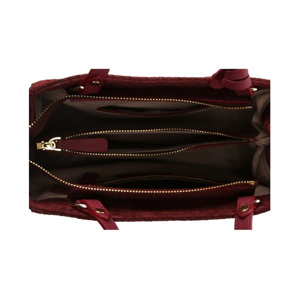 Tmavě červená kožená kabelka Beverly Hills Polo Club Dona-image-3