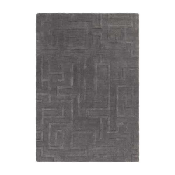 Антрацитен вълнен килим 200x290 cm Maze - Asiatic Carpets