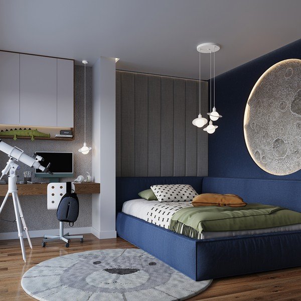 Бяло детско осветително тяло със стъклен абажур Mab – Sollux-image-2