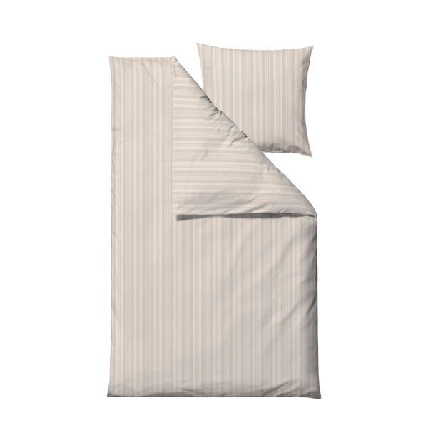 Бежово единично  спално бельо от дамаск 140x200 cm Noble – Södahl