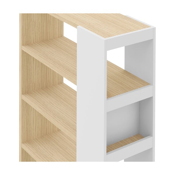 Бяла етажерка за книги в дъб 90x188 cm Ella - TemaHome-image-1