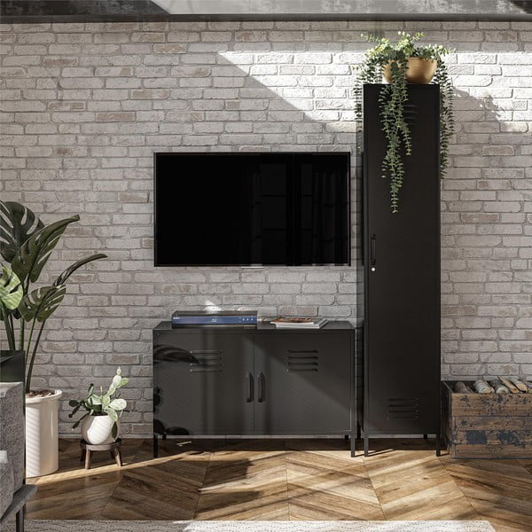 Черно метално шкафче 100x64x40 cm Mission District – Støraa-image-1