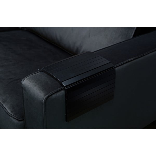 Черен гъвкав дървен подлакътник за диван за тава - WOOOD