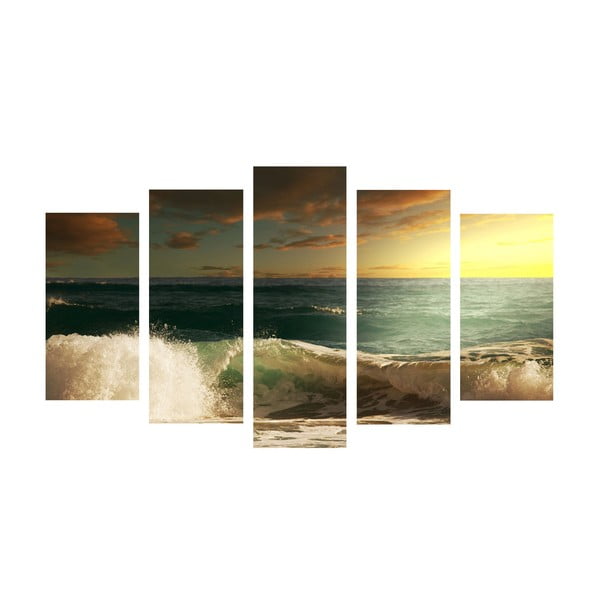 5dílný obraz Sea Wave, 60x100 cm