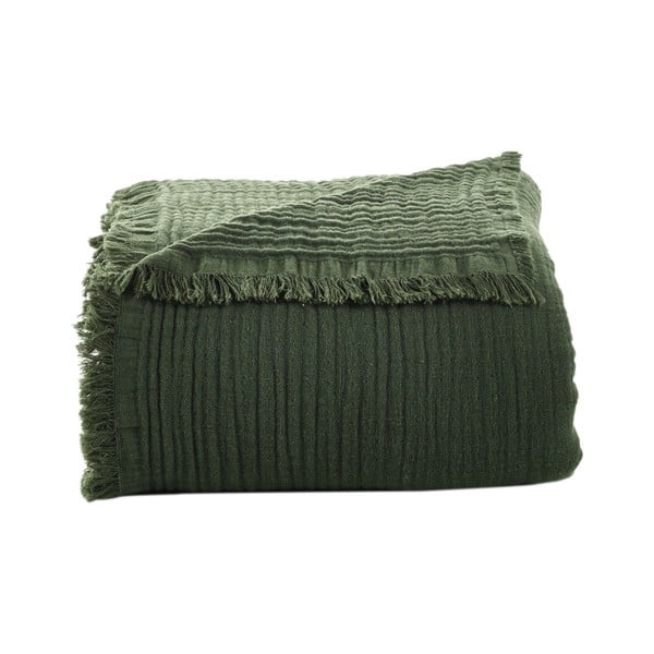 Тъмнозелена муселинова покривка за легло 200x250 cm - Mijolnir