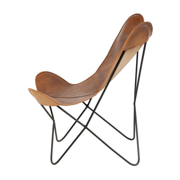 Кафяв кожен фотьойл с пеперуда Farfalla - sømcasa-image-3