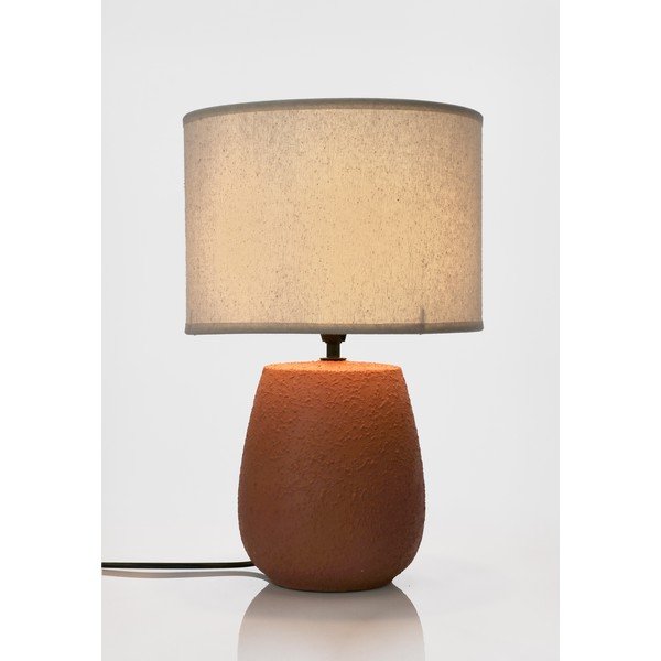 Теракотена керамична настолна лампа с текстилен абажур (височина 41,5 cm) Irvin – Yes Everyday-image-2