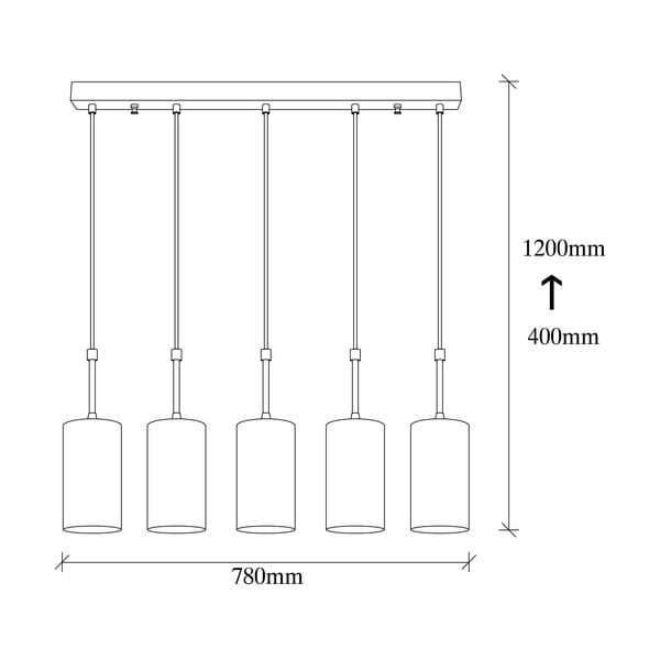 Висяща лампа за 5 крушки в златист цвят Kem - Opviq lights-image-3