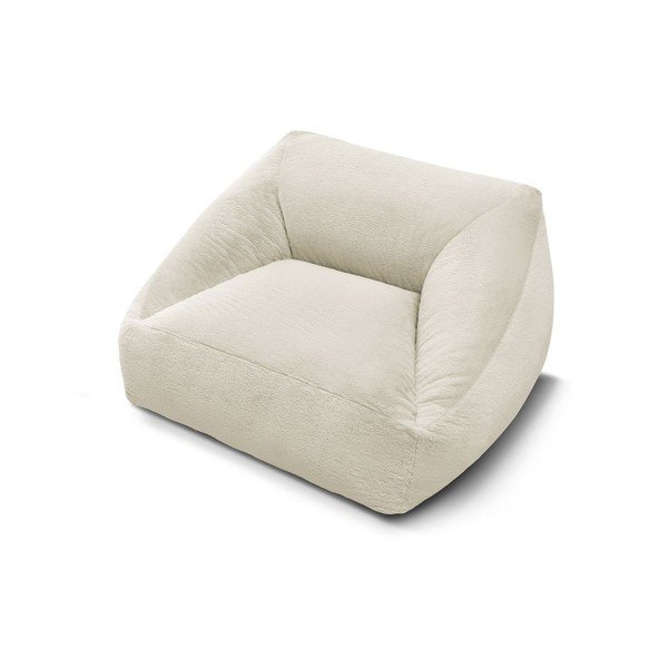 Кремав пуф от изкуствен косъм Lilibet – Bobochic Paris-image-4