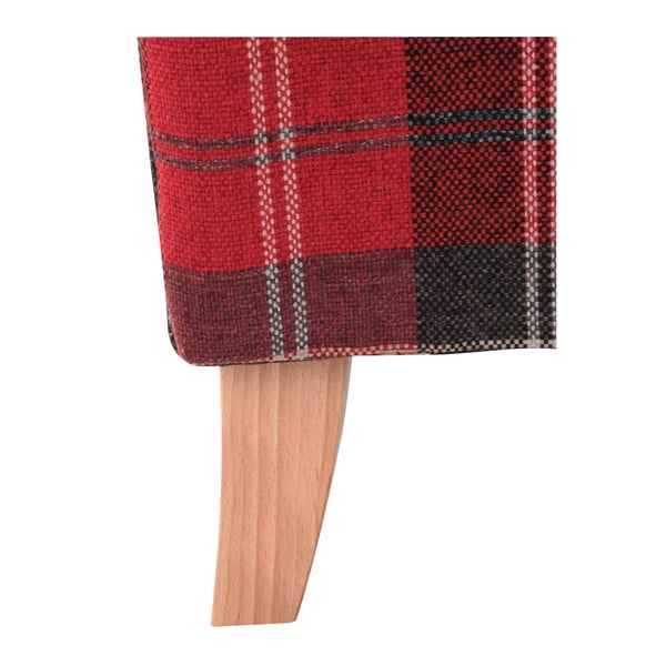 Червен кариран ушан реколта фотьойл Lorris - Max Winzer-image-2