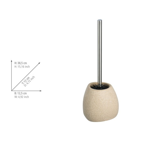 Бежова керамична четка за тоалетна Pion - Wenko-image-3