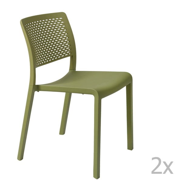Sada 2 zelených zahradních židlí Resol Trama
