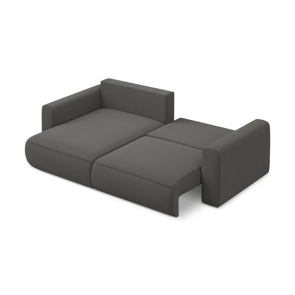 Тъмносив кадифен разтегателен ъглов диван с място за съхранение (ляв ъгъл) Kapua – Makamii-image-3