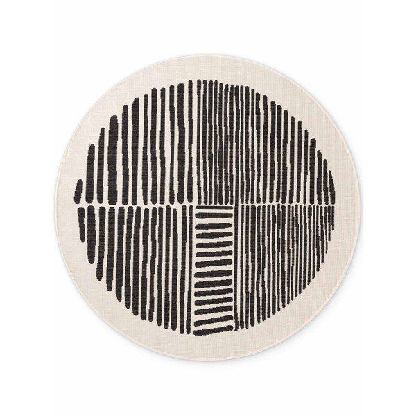 Черен/кремав кръгъл килим за открито и закрито ø 160 cm Haringey Bounds – Ted Baker
