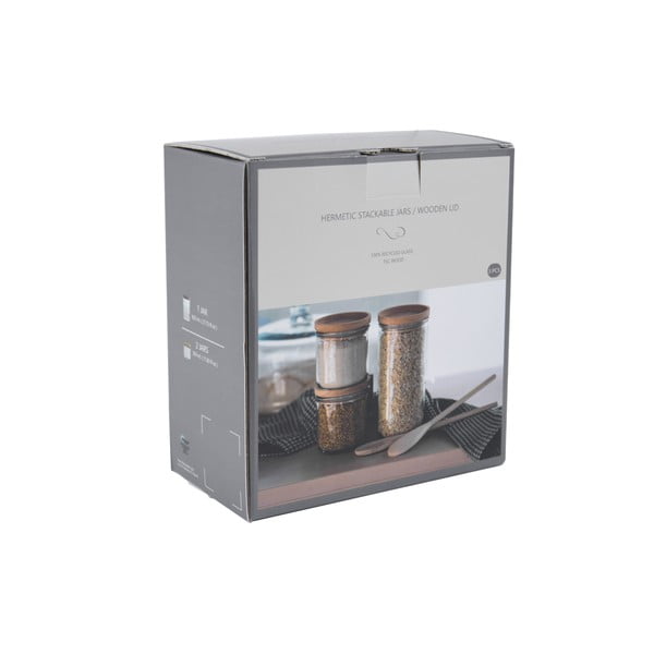 Комплект стъклени буркани 3 бр. Hermetic - Ego Dekor-image-1