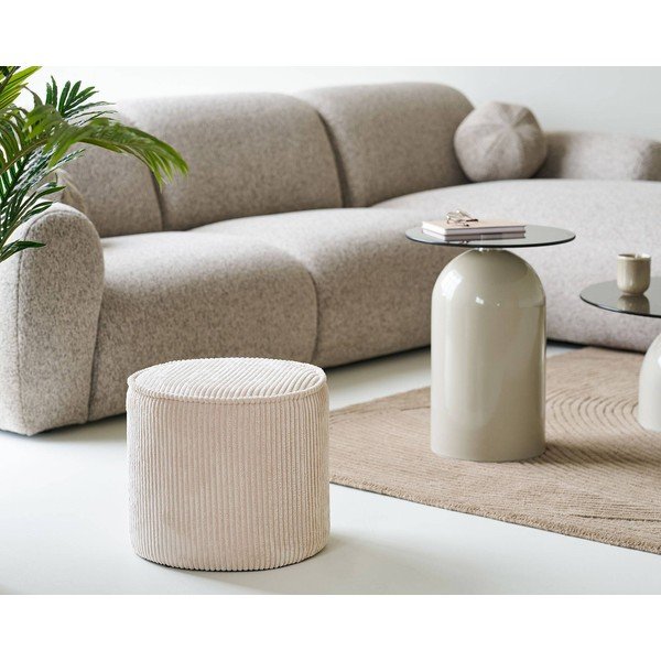 Бежова табуретка от рипсено кадифе Taupo – House Nordic-image-1