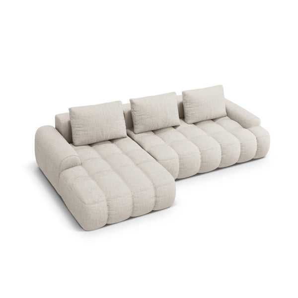 Бежов сгъваем/с място за съхранение ъглов диван (ляв ъгъл) Linz – Cosmopolitan Design-image-3