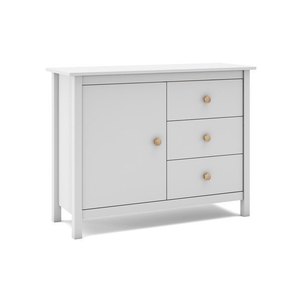 Бял нисък детски скрин от борова дървесина 90x80 cm Max - Marckeric-image-4