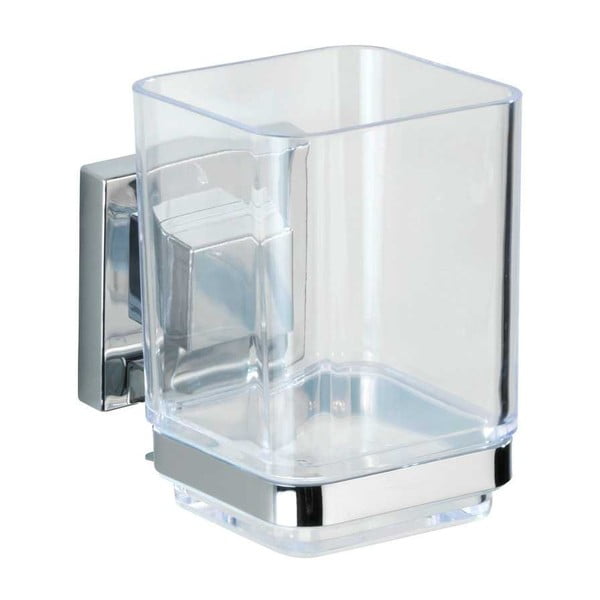 Самозалепващ пластмасов комплект аксесоари за баня в лъскаво сребристо Quadro – Wenko-image-3