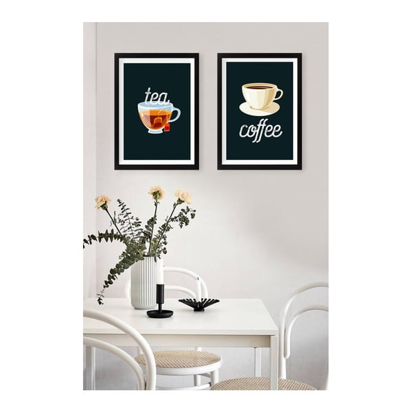 Комплект от 2 картини за стена Tea Coffee - Tablo Center