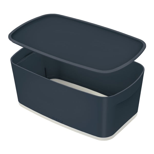 Уютна сива кутия за съхранение с капак, обем 5 л MyBox Cosy - Leitz