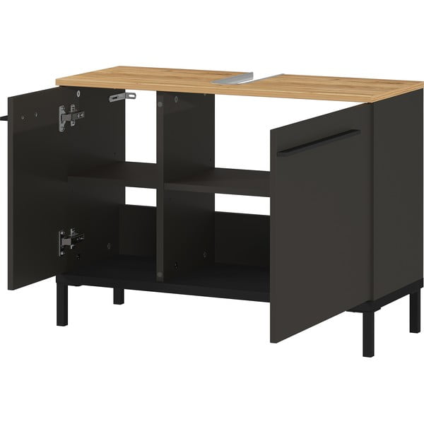 Тъмно сив шкаф под умивалника в дъб 80x59 cm Yonkers - Germania-image-2