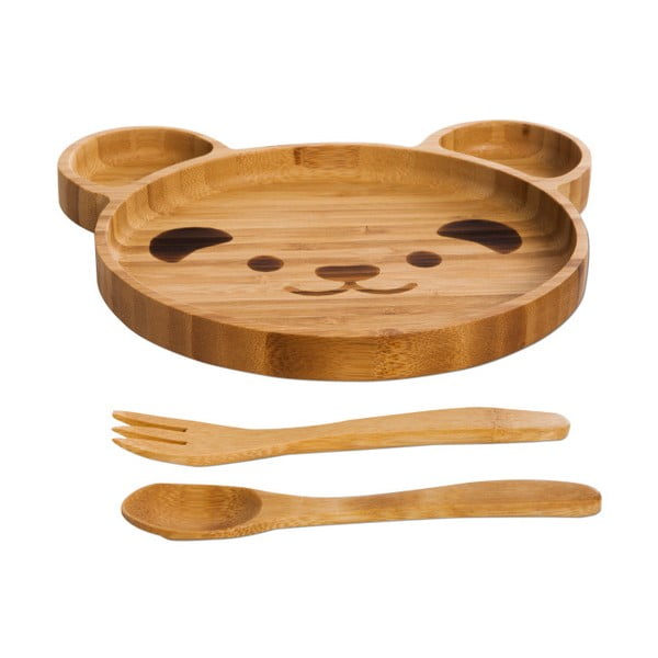 Комплект за хранене за деца от бамбук Teddy - Bambum