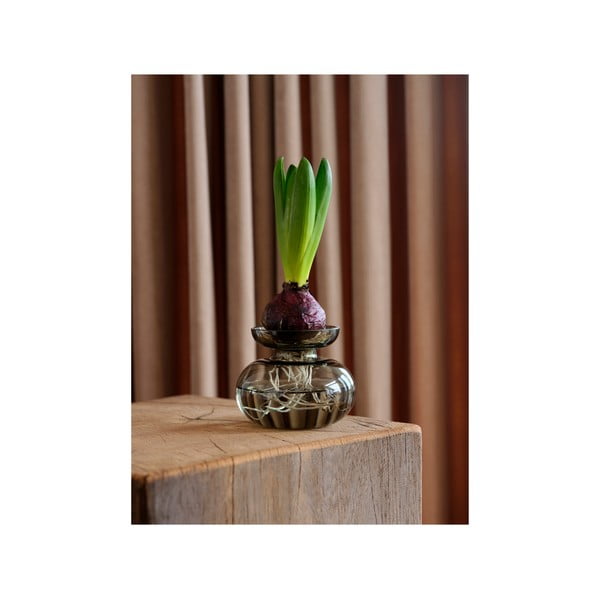 Светлосива стъклена ръчно изработена ваза (височина 9 cm) Inu – Zone-image-4