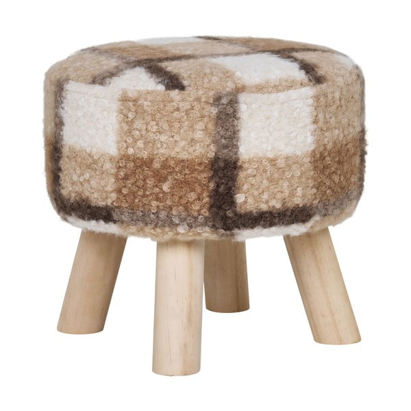 Бяло-кафява табуретка  от букле Aberdeen – House Nordic-image-1
