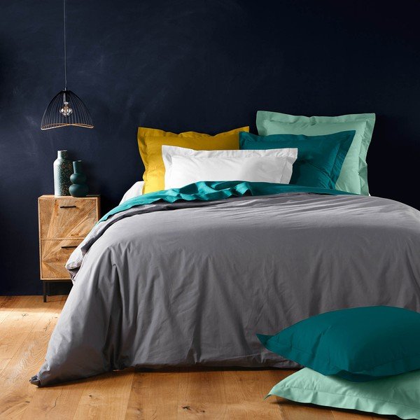 Черна единична памучна олекотена завивка 140x200 cm Lina – douceur d'intérieur-image-3