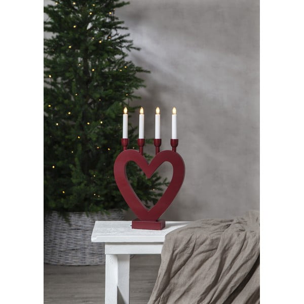 Червен коледен свещник с LED осветление , височина 45 cm Dala - Star Trading-image-3