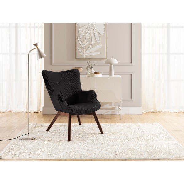 Черно кресло от рипсено кадифе Niko – Ropez-image-4