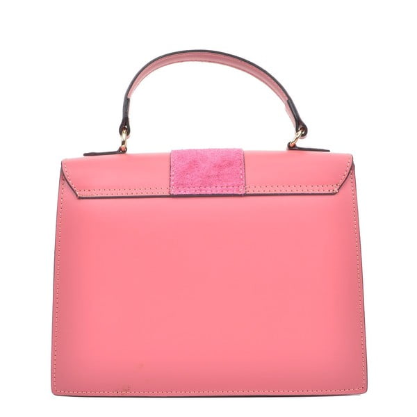 Розова кожена чанта , 22 x 27 cm - Isabella Rhea-image-1