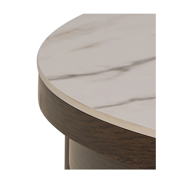 Кръгла масичка за кафе с керамичен плот в бежов и тъмнокафяв цвят ø 90 cm Southampton – Actona-image-4