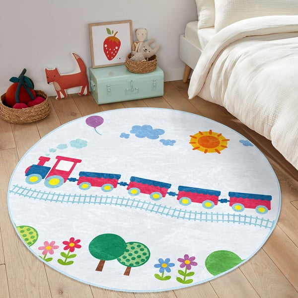 Светлосин детски килим ø 100 cm Comfort - Mila Home-image-2