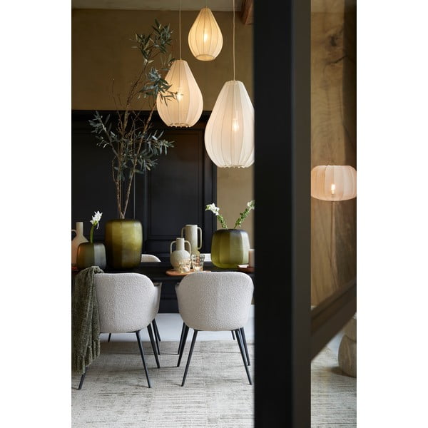 Бежово висящо осветително тяло с текстилен абажур ø 38 cm Itela – Light & Living-image-1