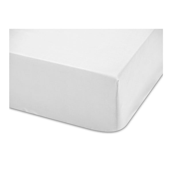 Bílé bavlněné elastické prostěradlo Boheme Basic, šířka 80 cm