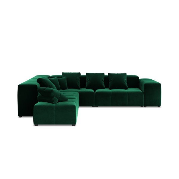 Ъглов диван от зелено кадифе (променлива) Rome Velvet - Cosmopolitan Design-image-3