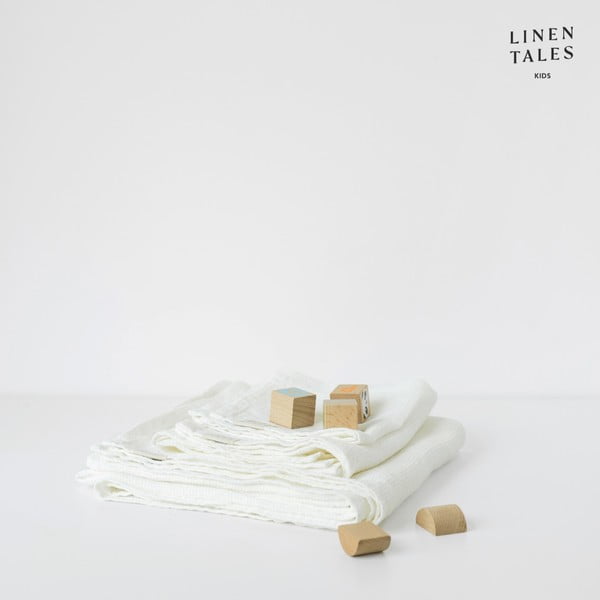Бяла ленена бебешка кърпа 45x90 cm - Linen Tales