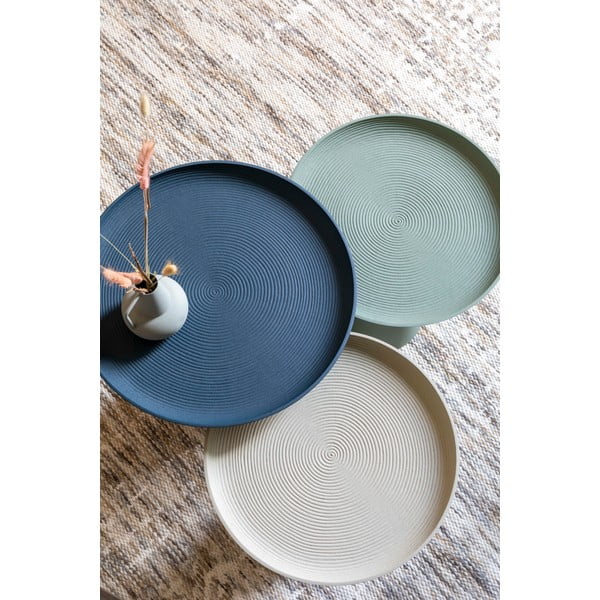 Бежова алуминиева странична масичка , ø 34,5 cm Ringar - White Label-image-2