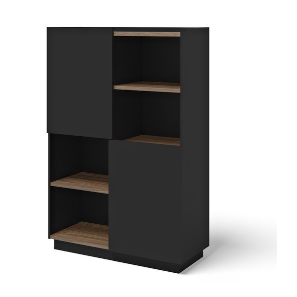 Кафяво-черен шкаф за книги от орех 180x83 cm Nina - TemaHome-image-2