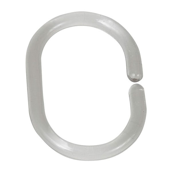 Комплект от 12 прозрачни пръстена за куки за душ - Wenko