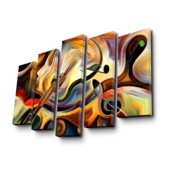 Картина от няколко части Абстрактна музика, 105 x 70 cm - Wallity