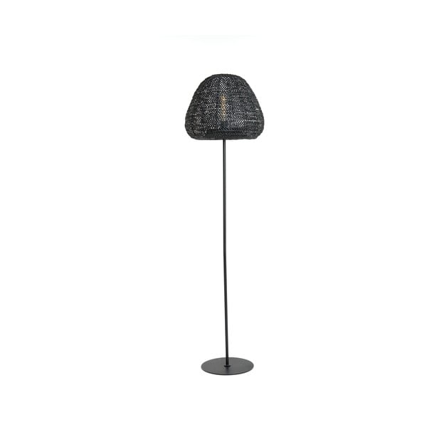 Матово черна подова лампа (височина 162 cm) Finou – Light & Living
