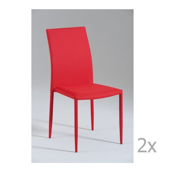 Sada 2 červených jídelních židlí Castagnetti Fabi