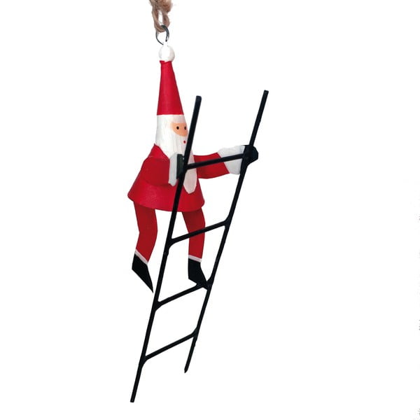 Висяща коледна украса Santa with Ladder - G-Bork